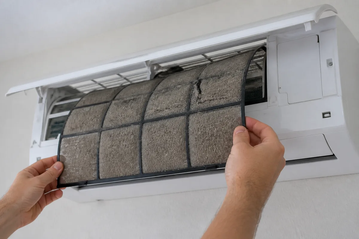 Nettoyage du filtre d&rsquo;une unité intérieure de climatisation murale