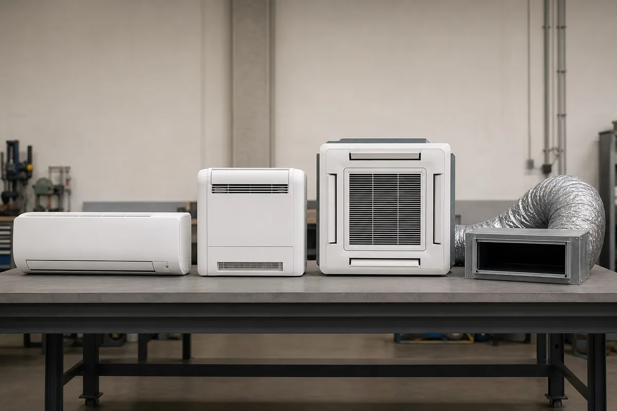 Comparatif des unités intérieures de climatisation : murale, console, cassette et gainable
